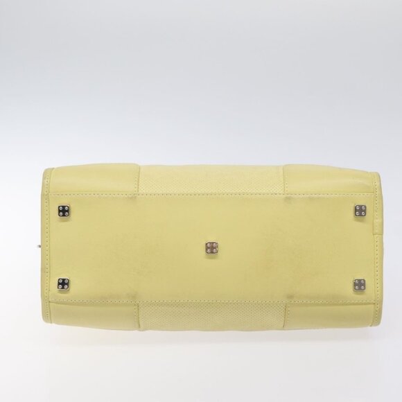 LOEWE Anagram Americana 28 Hand Bag Leather Cream Silver Auth - Picture 6 of 16